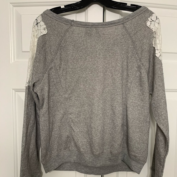 Gray Lace Crewneck Sweater - Picture 4 of 5